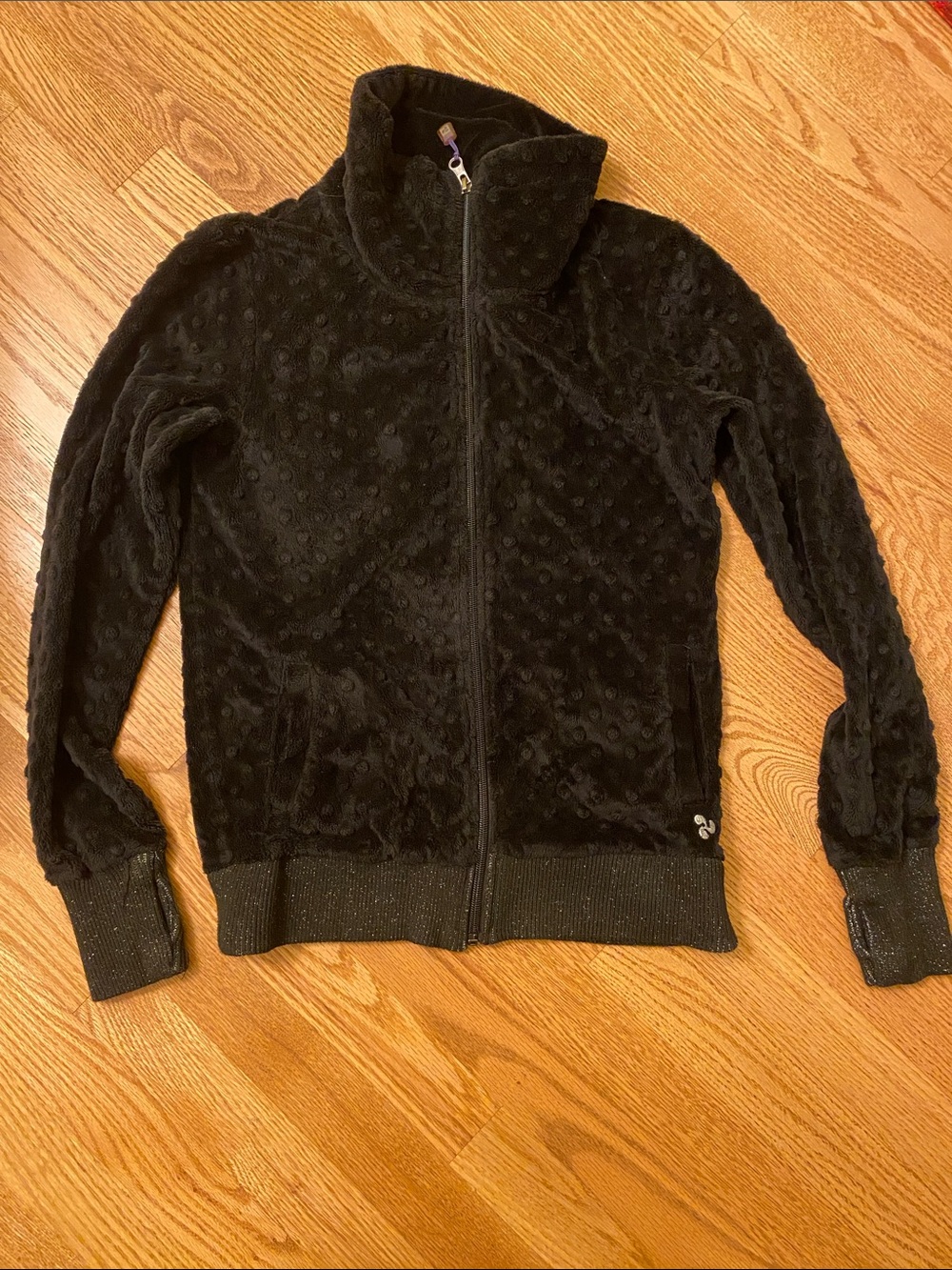 Triple Flip Minky Full Zip Jacket Black Size 5